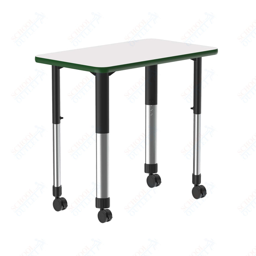 Correll Rectangular Markerboard - Dry Erase High Pressure Collaborative Desk 27"W x 20"L x 25 - 35"H Adjustable Height (COR - AD2027DE - REC - XX) - SchoolOutlet