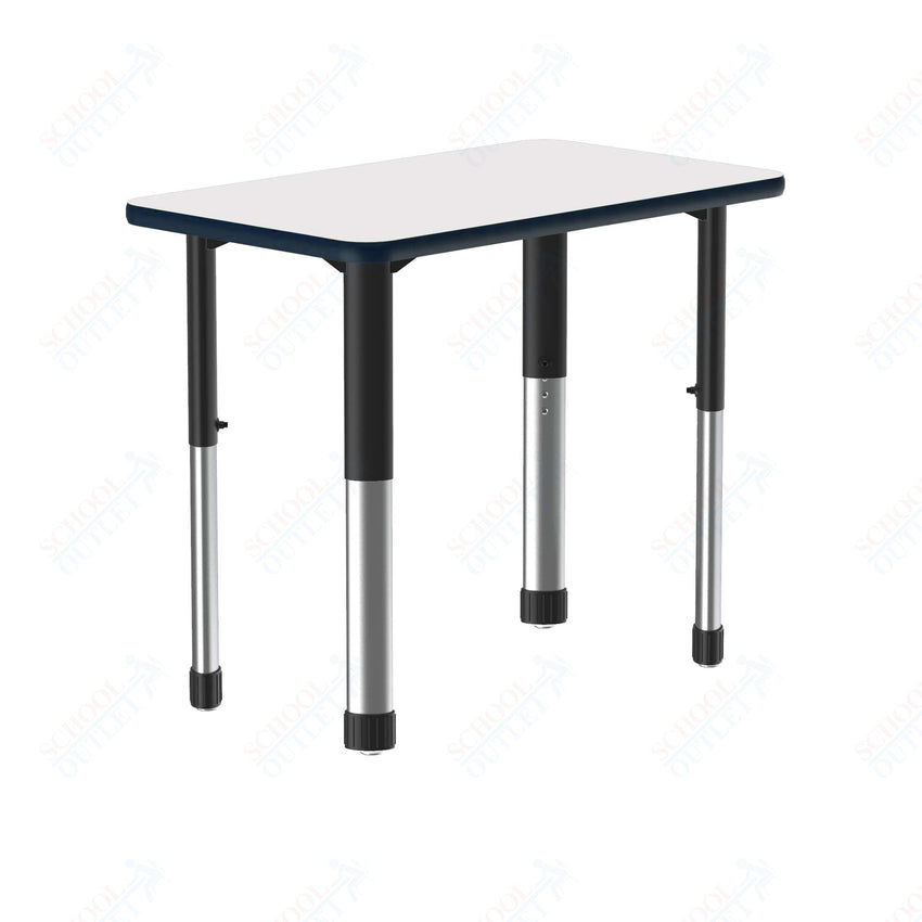 Correll Rectangular Markerboard - Dry Erase High Pressure Collaborative Desk 27"W x 20"L x 25 - 35"H Adjustable Height (COR - AD2027DE - REC - XX) - SchoolOutlet