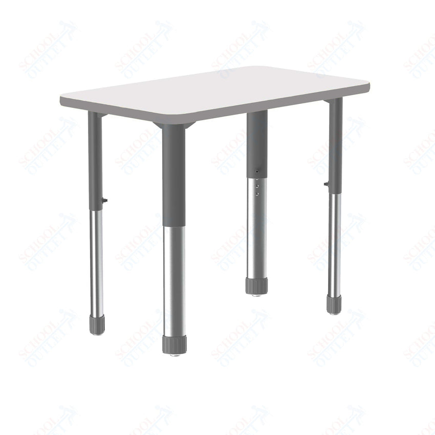 Correll Rectangular Markerboard - Dry Erase High Pressure Collaborative Desk 27"W x 20"L x 25 - 35"H Adjustable Height (COR - AD2027DE - REC - XX) - SchoolOutlet
