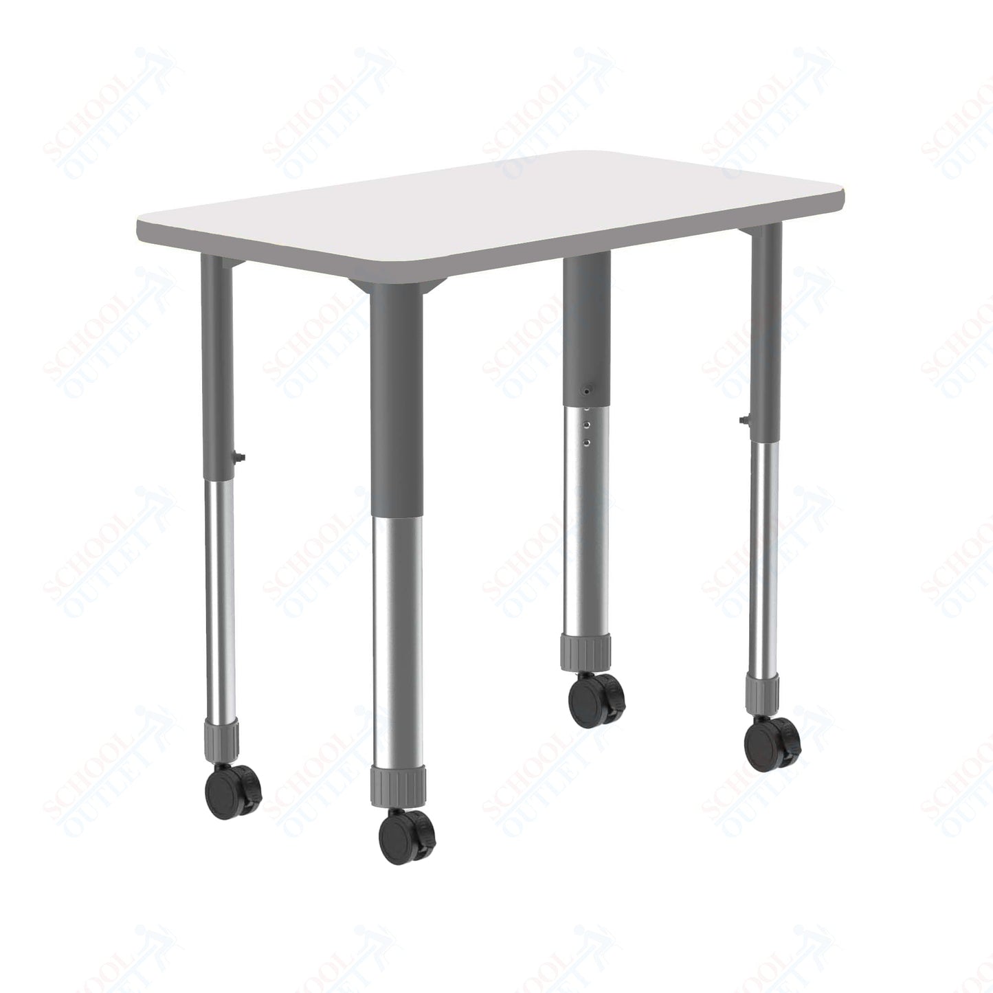 Correll Rectangular Markerboard - Dry Erase High Pressure Collaborative Desk 27"W x 20"L x 25 - 35"H Adjustable Height (COR - AD2027DE - REC - XX) - SchoolOutlet