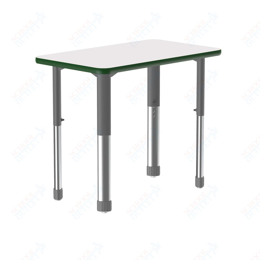 Correll Rectangular Markerboard - Dry Erase High Pressure Collaborative Desk 27"W x 20"L x 25 - 35"H Adjustable Height (COR - AD2027DE - REC - XX) - SchoolOutlet