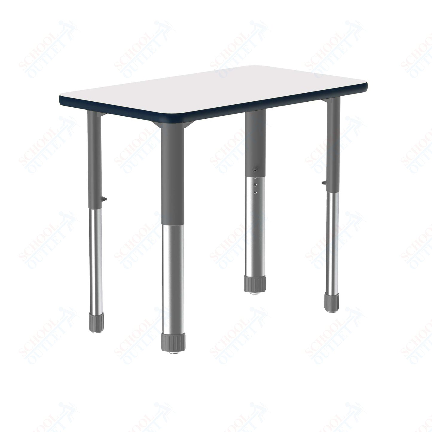 Correll Rectangular Markerboard - Dry Erase High Pressure Collaborative Desk 27"W x 20"L x 25 - 35"H Adjustable Height (COR - AD2027DE - REC - XX) - SchoolOutlet