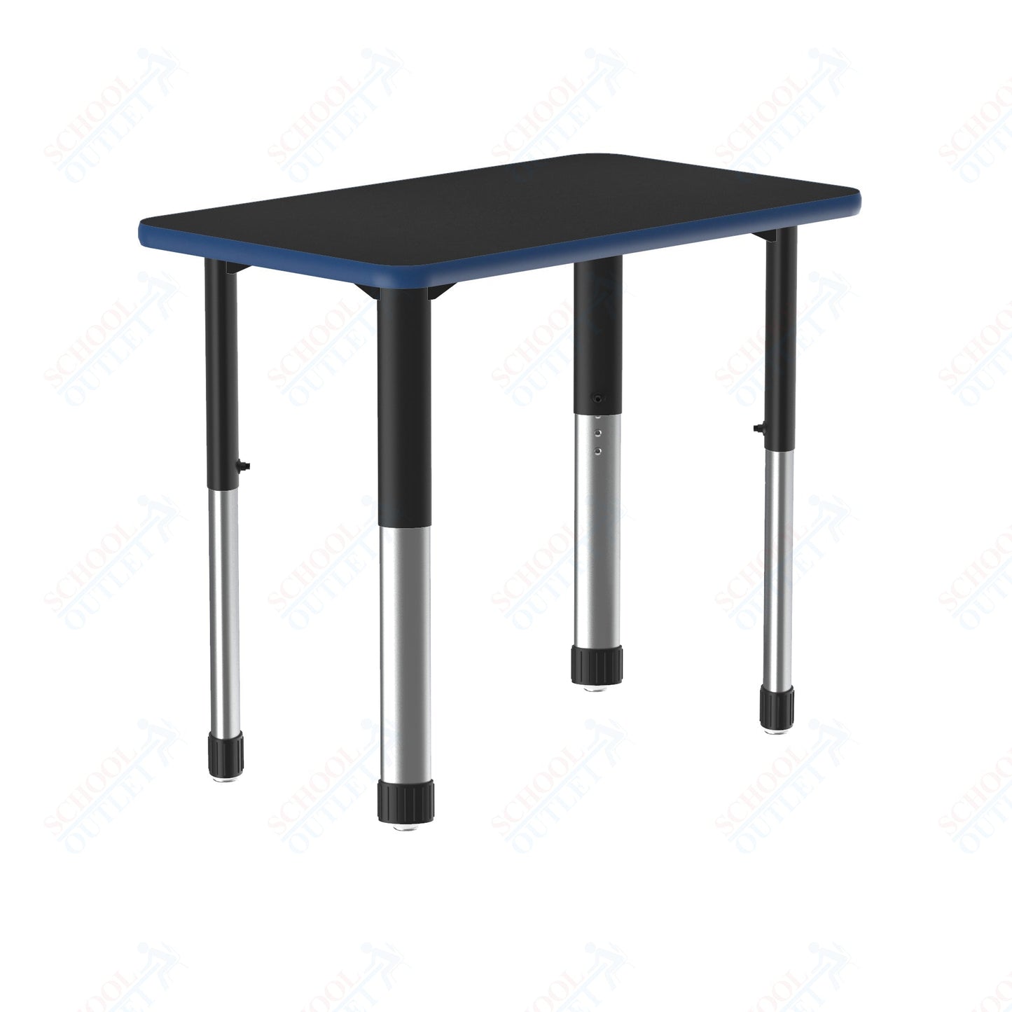 Correll Rectangular Commercial Laminate Top Collaborative Desk 27"W x 20"L x 25 - 35"H Adjustable Height (COR - AD2027TF - REC - XX) - SchoolOutlet