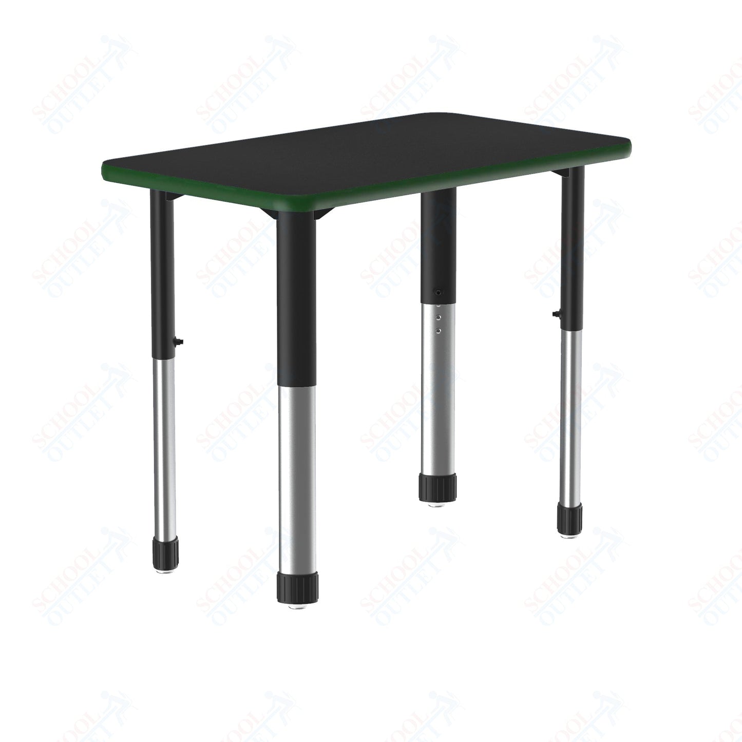 Correll Rectangular Commercial Laminate Top Collaborative Desk 27"W x 20"L x 25 - 35"H Adjustable Height (COR - AD2027TF - REC - XX) - SchoolOutlet