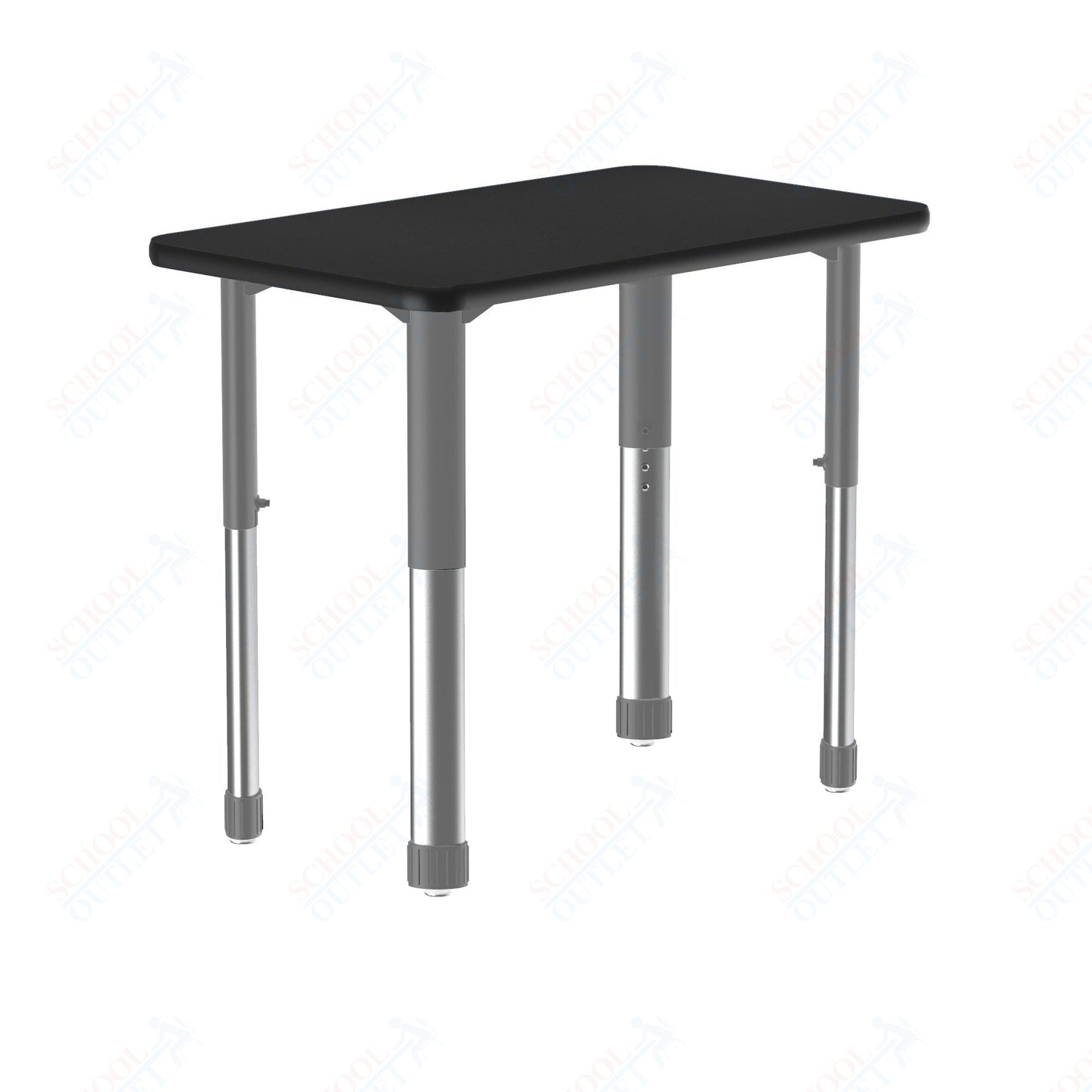 Correll Rectangular Commercial Laminate Top Collaborative Desk 27"W x 20"L x 25 - 35"H Adjustable Height (COR - AD2027TF - REC - XX) - SchoolOutlet
