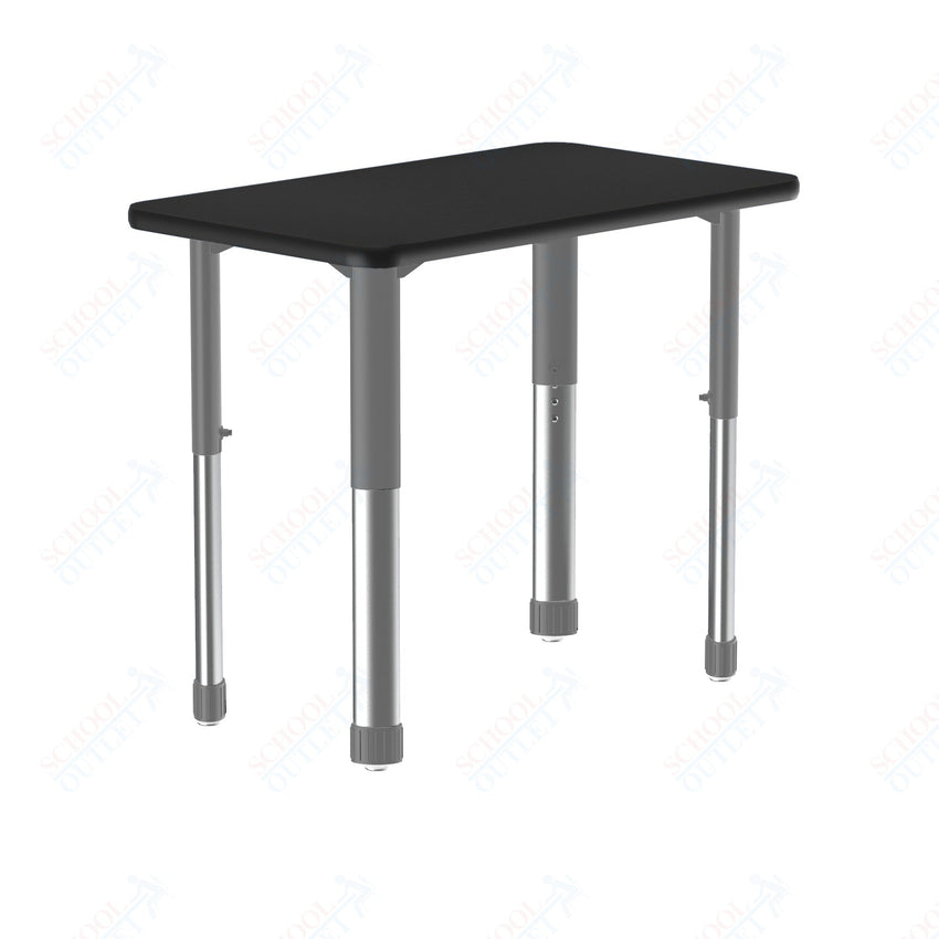 Correll Rectangular Commercial Laminate Top Collaborative Desk 27"W x 20"L x 25 - 35"H Adjustable Height (COR - AD2027TF - REC - XX) - SchoolOutlet