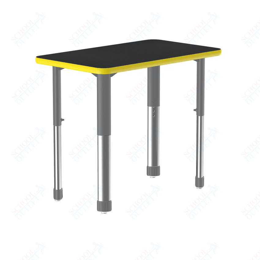 Correll Rectangular Commercial Laminate Top Collaborative Desk 27"W x 20"L x 25 - 35"H Adjustable Height (COR - AD2027TF - REC - XX) - SchoolOutlet