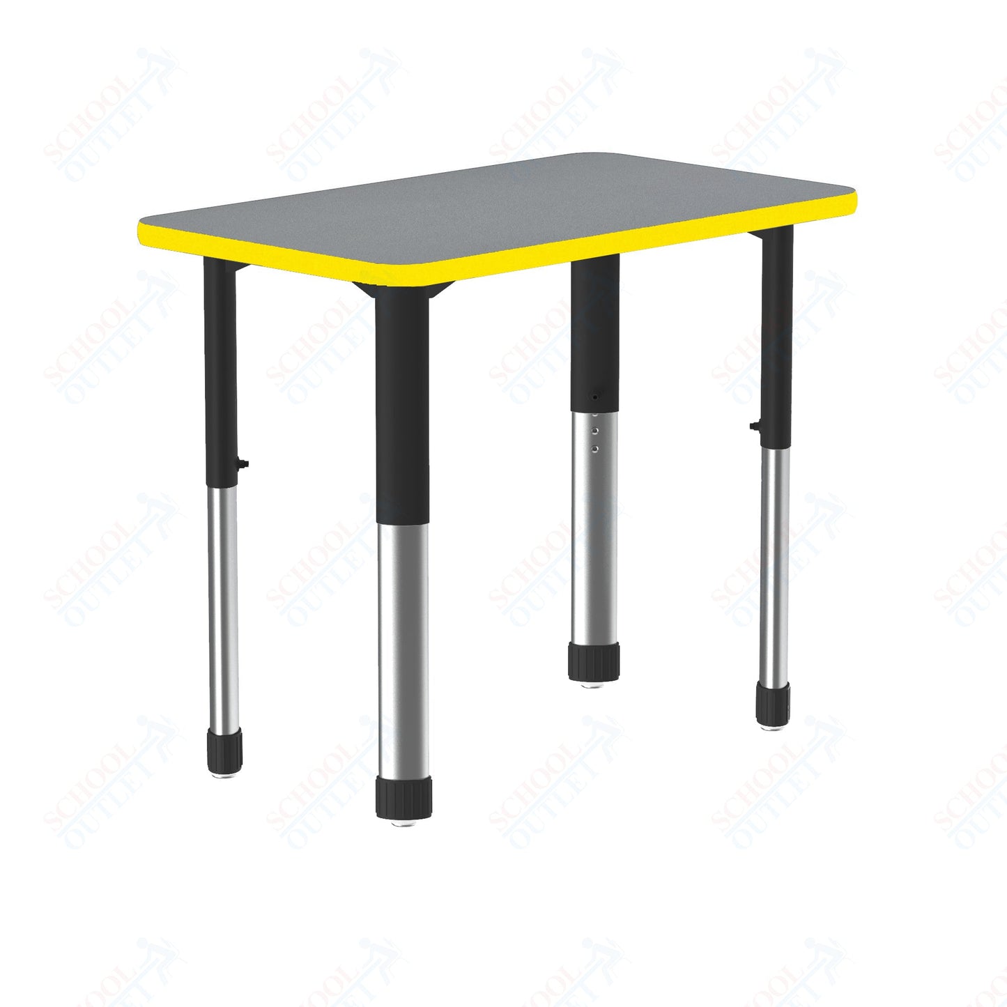 Correll Rectangular Commercial Laminate Top Collaborative Desk 27"W x 20"L x 25 - 35"H Adjustable Height (COR - AD2027TF - REC - XX) - SchoolOutlet