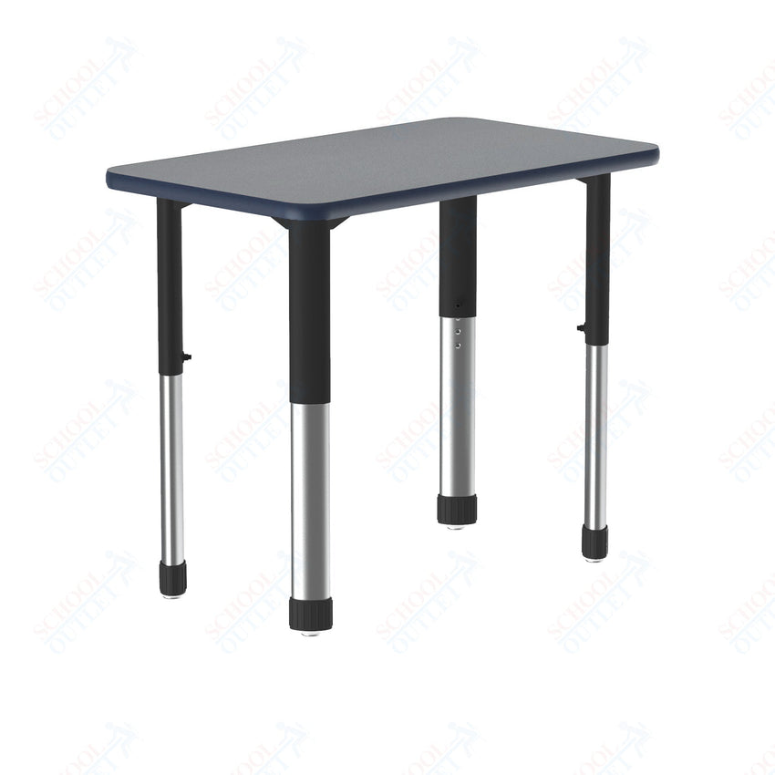 Correll Rectangular Commercial Laminate Top Collaborative Desk 27"W x 20"L x 25 - 35"H Adjustable Height (COR - AD2027TF - REC - XX) - SchoolOutlet