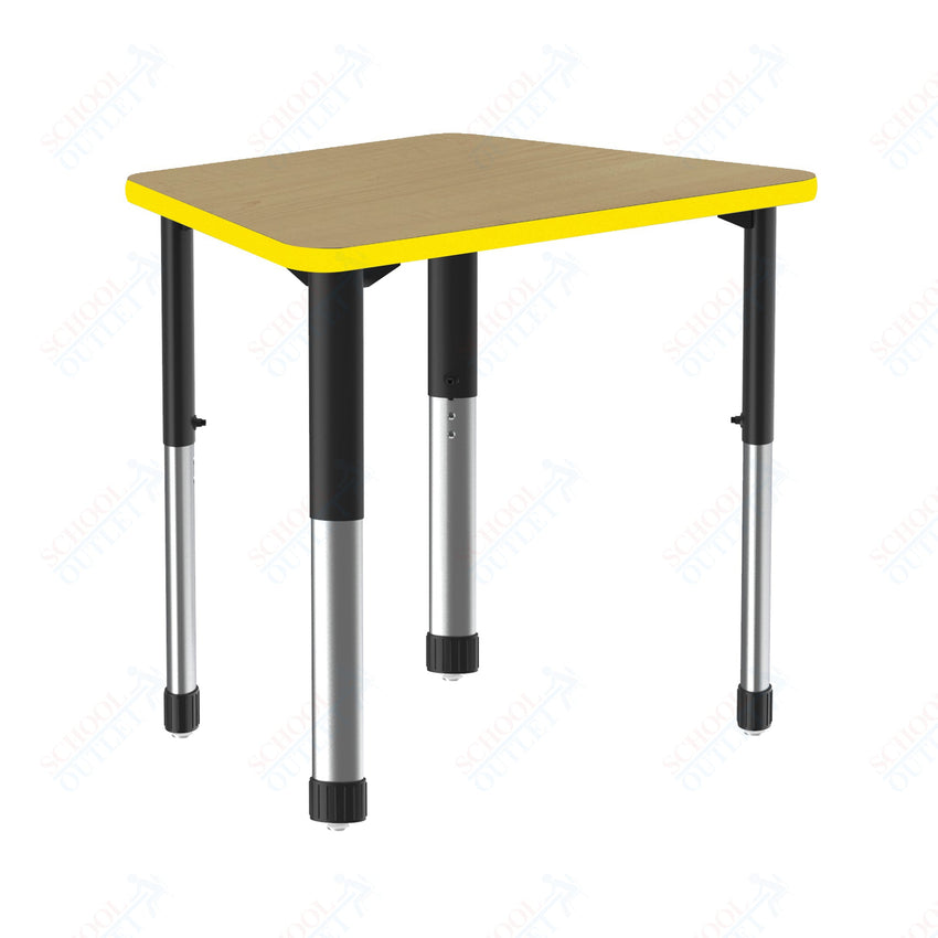 Correll Trapezoid Deluxe High Pressure Collaborative Desk 32"W x 22"L x 25 - 35"H Adjustable Height (COR - AD2232 - TRP - XX) - SchoolOutlet