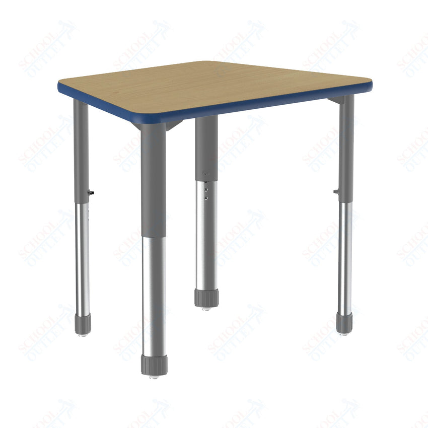 Correll Trapezoid Deluxe High Pressure Collaborative Desk 32"W x 22"L x 25 - 35"H Adjustable Height (COR - AD2232 - TRP - XX) - SchoolOutlet