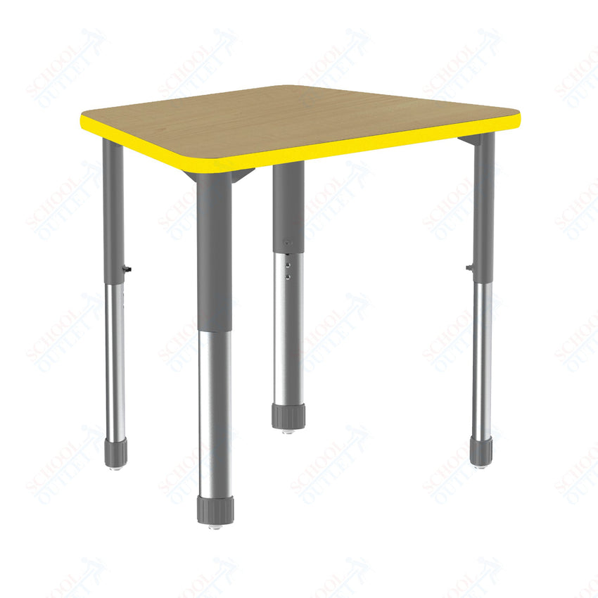 Correll Trapezoid Deluxe High Pressure Collaborative Desk 32"W x 22"L x 25 - 35"H Adjustable Height (COR - AD2232 - TRP - XX) - SchoolOutlet