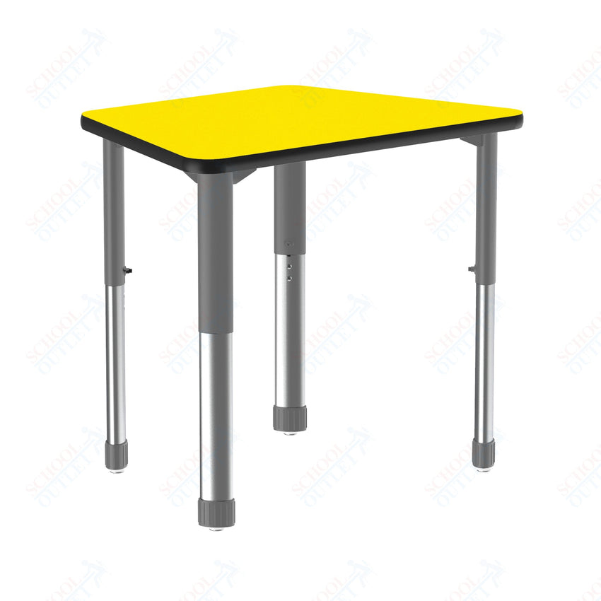 Correll Trapezoid Deluxe High Pressure Collaborative Desk 32"W x 22"L x 25 - 35"H Adjustable Height (COR - AD2232 - TRP - XX) - SchoolOutlet