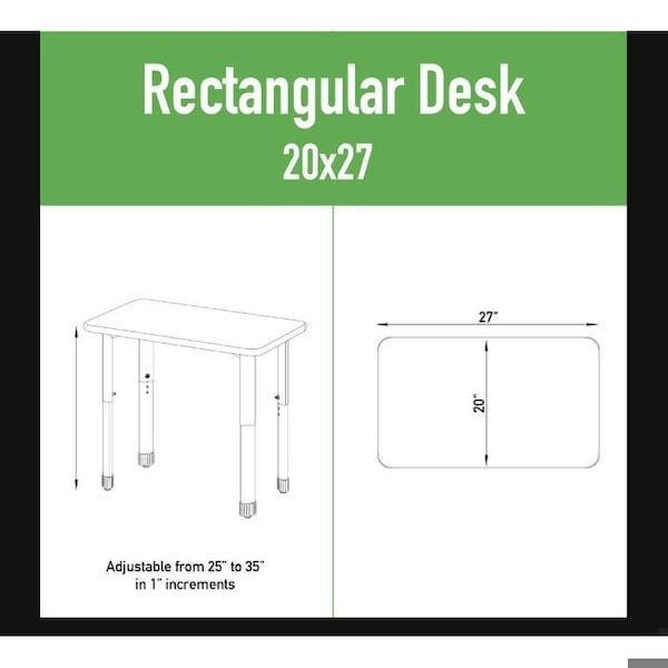Correll Trapezoid Markerboard - Dry Erase High Pressure Collaborative Desk 32"W x 22"L x 25 - 35"H Adjustable Height (COR - AD2232DE - TRP - XX) - SchoolOutlet
