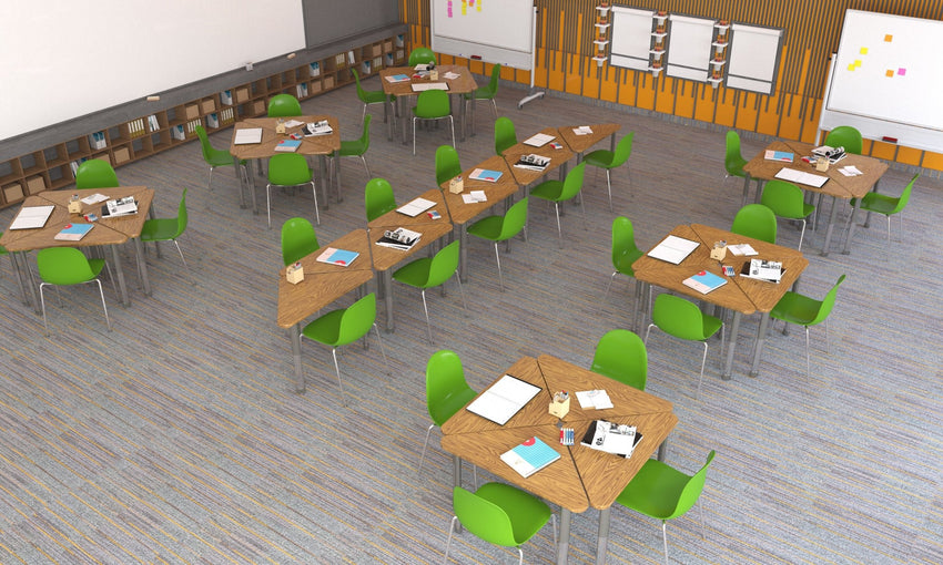 Correll Diamond Deluxe High Pressure Collaborative Desk 34"W x 30"L x 25 - 35"H Adjustable Height (COR - AD3034 - DIA - XX) - SchoolOutlet