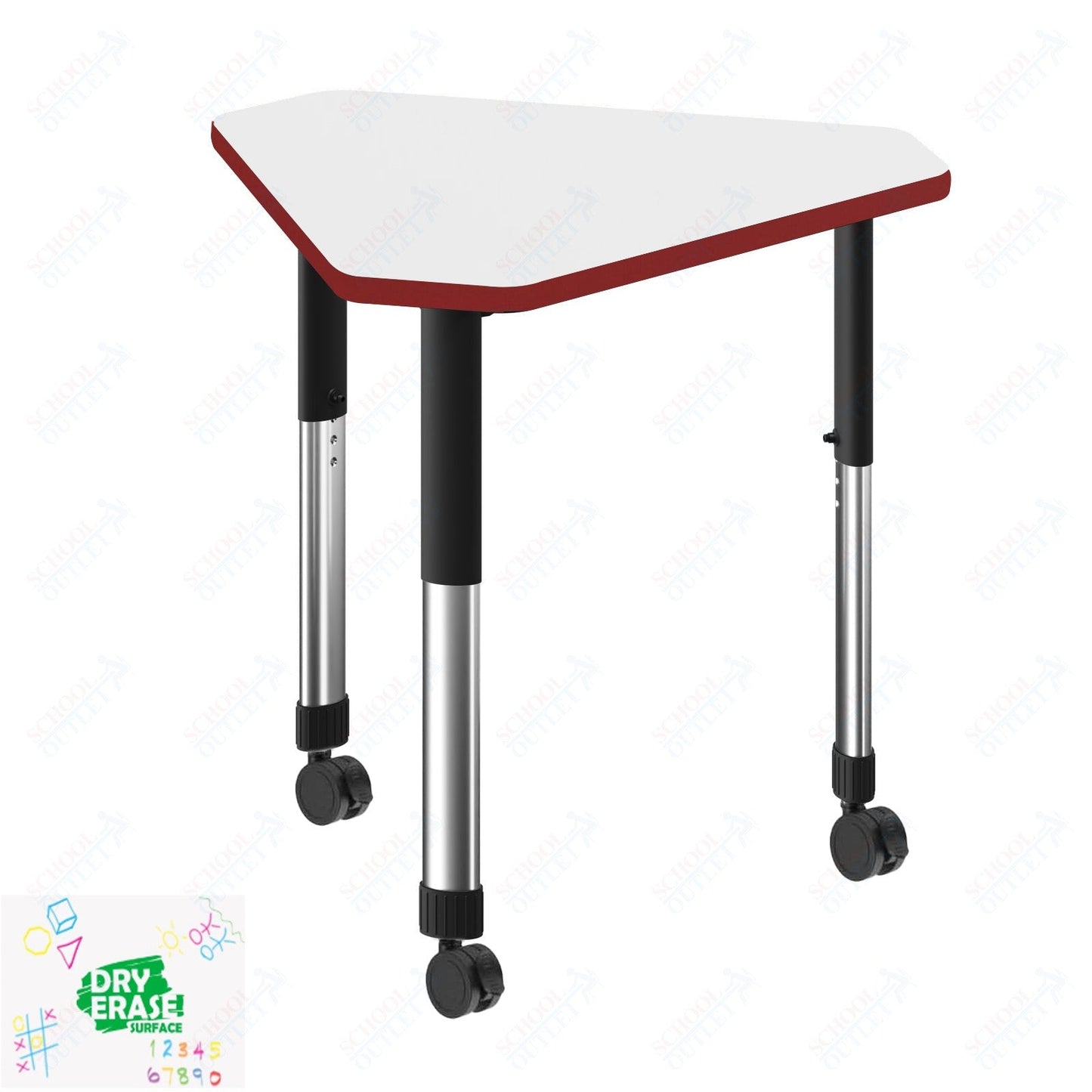 Correll Diamond Markerboard-Dry Erase High Pressure Collaborative Desk 34"W x 30"L x 25 - 35"H Adjustable Height (COR-AD3034DE-DIA-XX) - SchoolOutlet