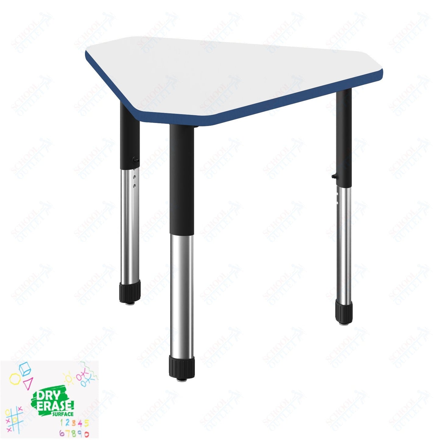 Correll Diamond Markerboard-Dry Erase High Pressure Collaborative Desk 34"W x 30"L x 25 - 35"H Adjustable Height (COR-AD3034DE-DIA-XX) - SchoolOutlet
