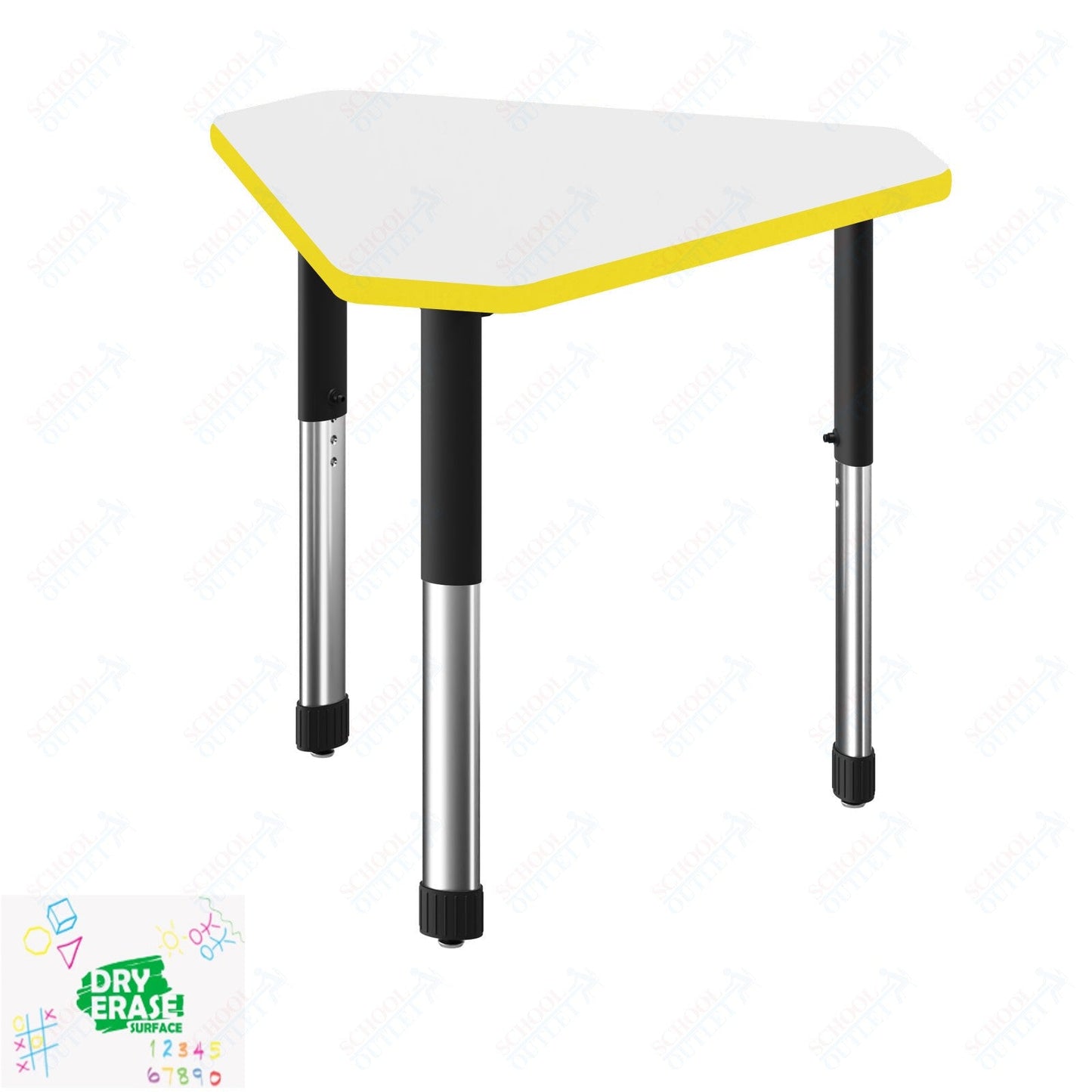 Correll Diamond Markerboard-Dry Erase High Pressure Collaborative Desk 34"W x 30"L x 25 - 35"H Adjustable Height (COR-AD3034DE-DIA-XX) - SchoolOutlet
