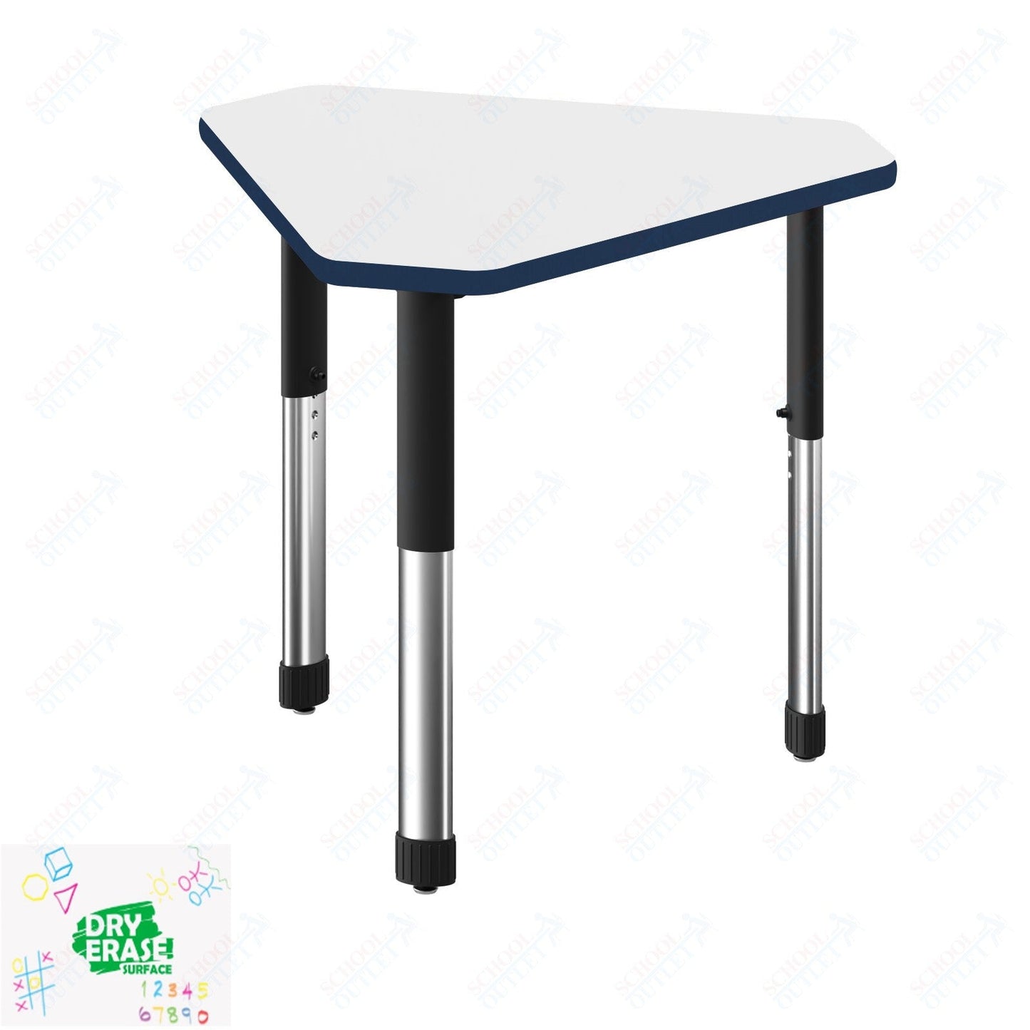 Correll Diamond Markerboard-Dry Erase High Pressure Collaborative Desk 34"W x 30"L x 25 - 35"H Adjustable Height (COR-AD3034DE-DIA-XX) - SchoolOutlet