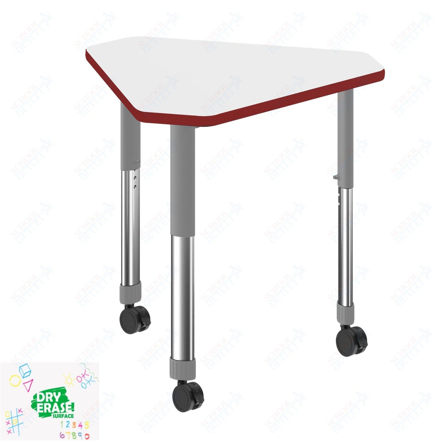 Correll Diamond Markerboard-Dry Erase High Pressure Collaborative Desk 34"W x 30"L x 25 - 35"H Adjustable Height (COR-AD3034DE-DIA-XX) - SchoolOutlet