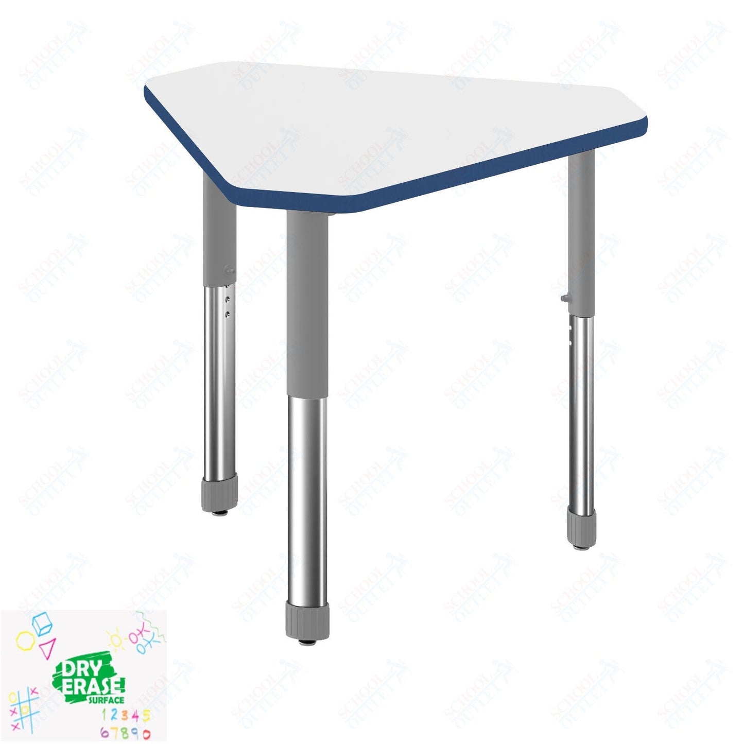 Correll Diamond Markerboard-Dry Erase High Pressure Collaborative Desk 34"W x 30"L x 25 - 35"H Adjustable Height (COR-AD3034DE-DIA-XX) - SchoolOutlet