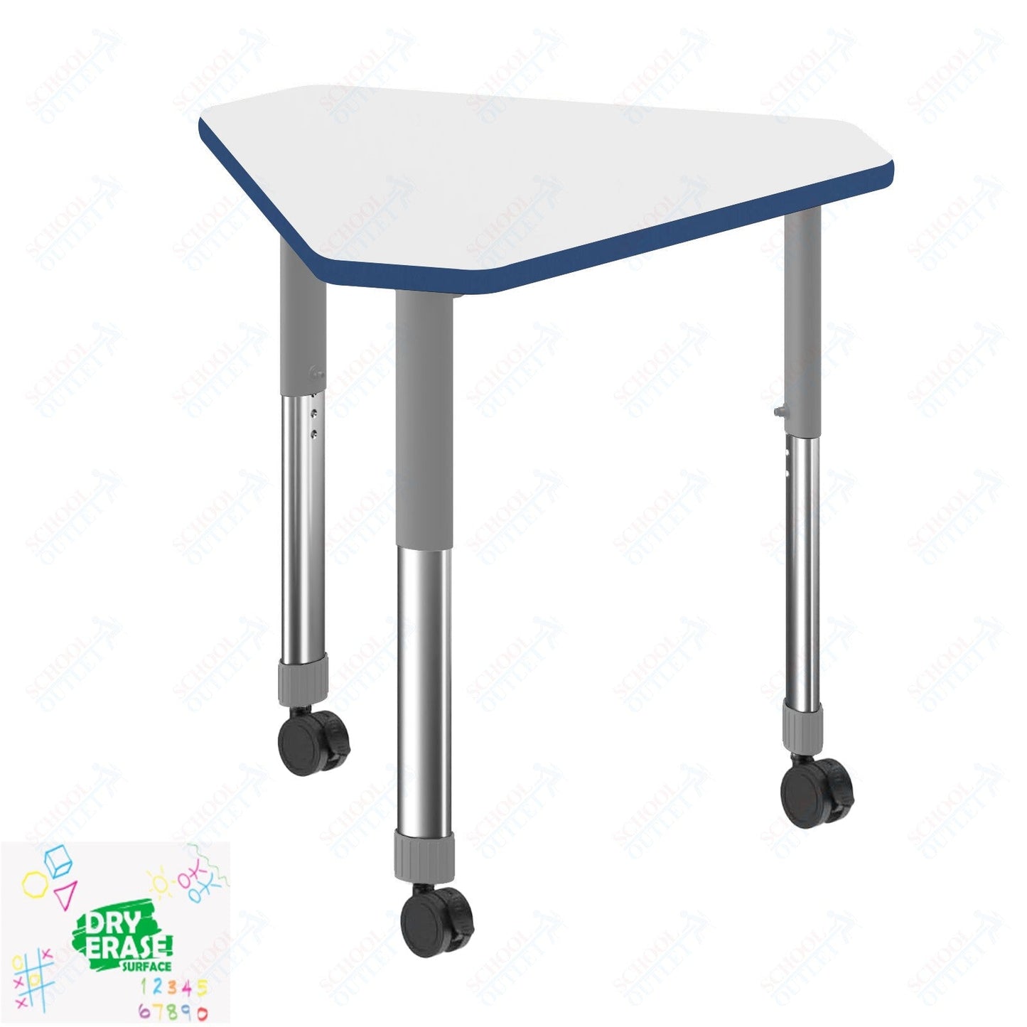Correll Diamond Markerboard-Dry Erase High Pressure Collaborative Desk 34"W x 30"L x 25 - 35"H Adjustable Height (COR-AD3034DE-DIA-XX) - SchoolOutlet