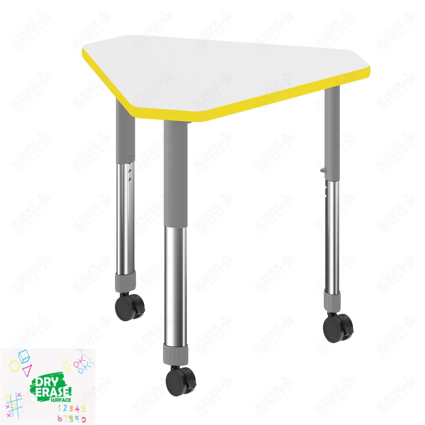 Correll Diamond Markerboard-Dry Erase High Pressure Collaborative Desk 34"W x 30"L x 25 - 35"H Adjustable Height (COR-AD3034DE-DIA-XX) - SchoolOutlet