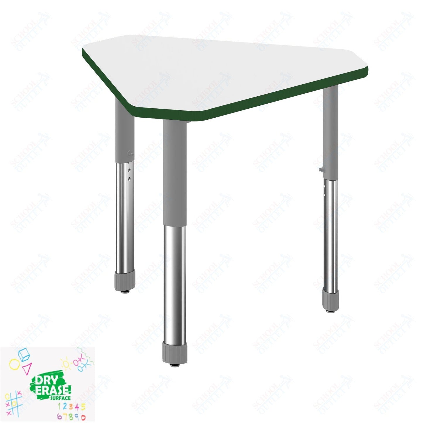 Correll Diamond Markerboard-Dry Erase High Pressure Collaborative Desk 34"W x 30"L x 25 - 35"H Adjustable Height (COR-AD3034DE-DIA-XX) - SchoolOutlet