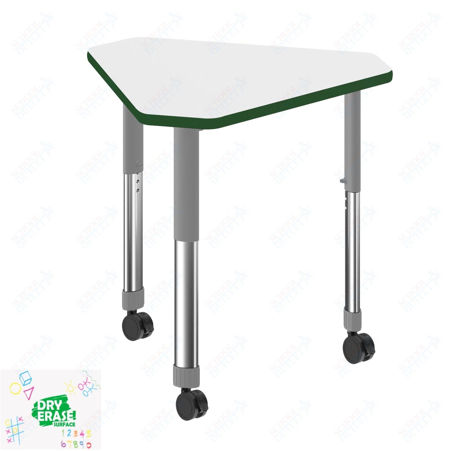 Correll Diamond Markerboard-Dry Erase High Pressure Collaborative Desk 34"W x 30"L x 25 - 35"H Adjustable Height (COR-AD3034DE-DIA-XX) - SchoolOutlet