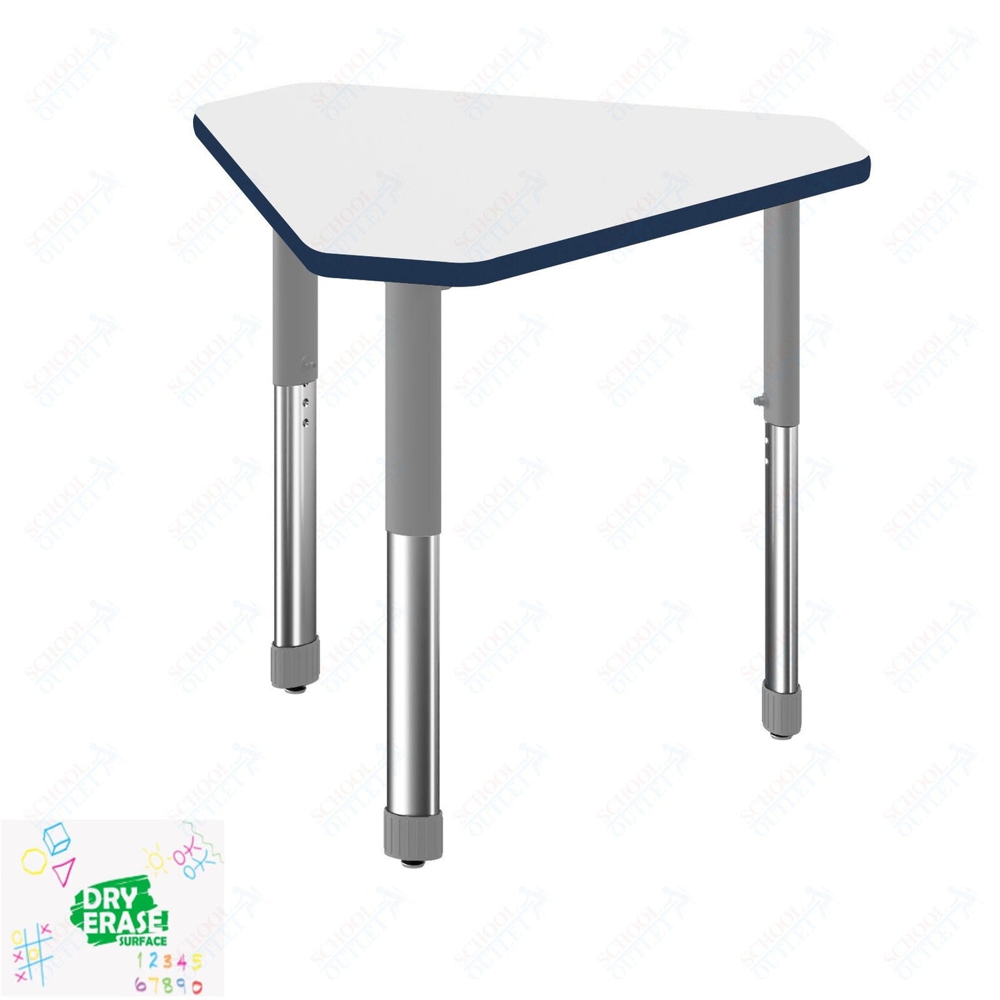 Correll Diamond Markerboard-Dry Erase High Pressure Collaborative Desk 34"W x 30"L x 25 - 35"H Adjustable Height (COR-AD3034DE-DIA-XX) - SchoolOutlet