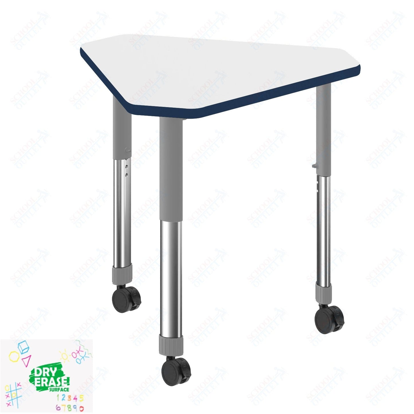 Correll Diamond Markerboard-Dry Erase High Pressure Collaborative Desk 34"W x 30"L x 25 - 35"H Adjustable Height (COR-AD3034DE-DIA-XX) - SchoolOutlet