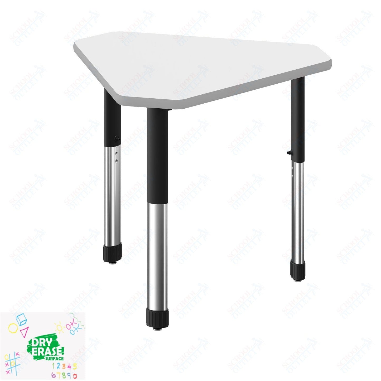 Correll Diamond Markerboard-Dry Erase High Pressure Collaborative Desk 34"W x 30"L x 25 - 35"H Adjustable Height (COR-AD3034DE-DIA-XX) - SchoolOutlet