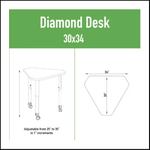 Correll Diamond Markerboard - Dry Erase High Pressure Collaborative Desk 34