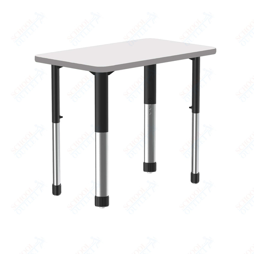 Correll Rectangular Markerboard - Dry Erase High Pressure Collaborative Desk 34"W x 20"L x 25 - 35"H Adjustable Height (COR - AD3420DE - REC - XX) - SchoolOutlet