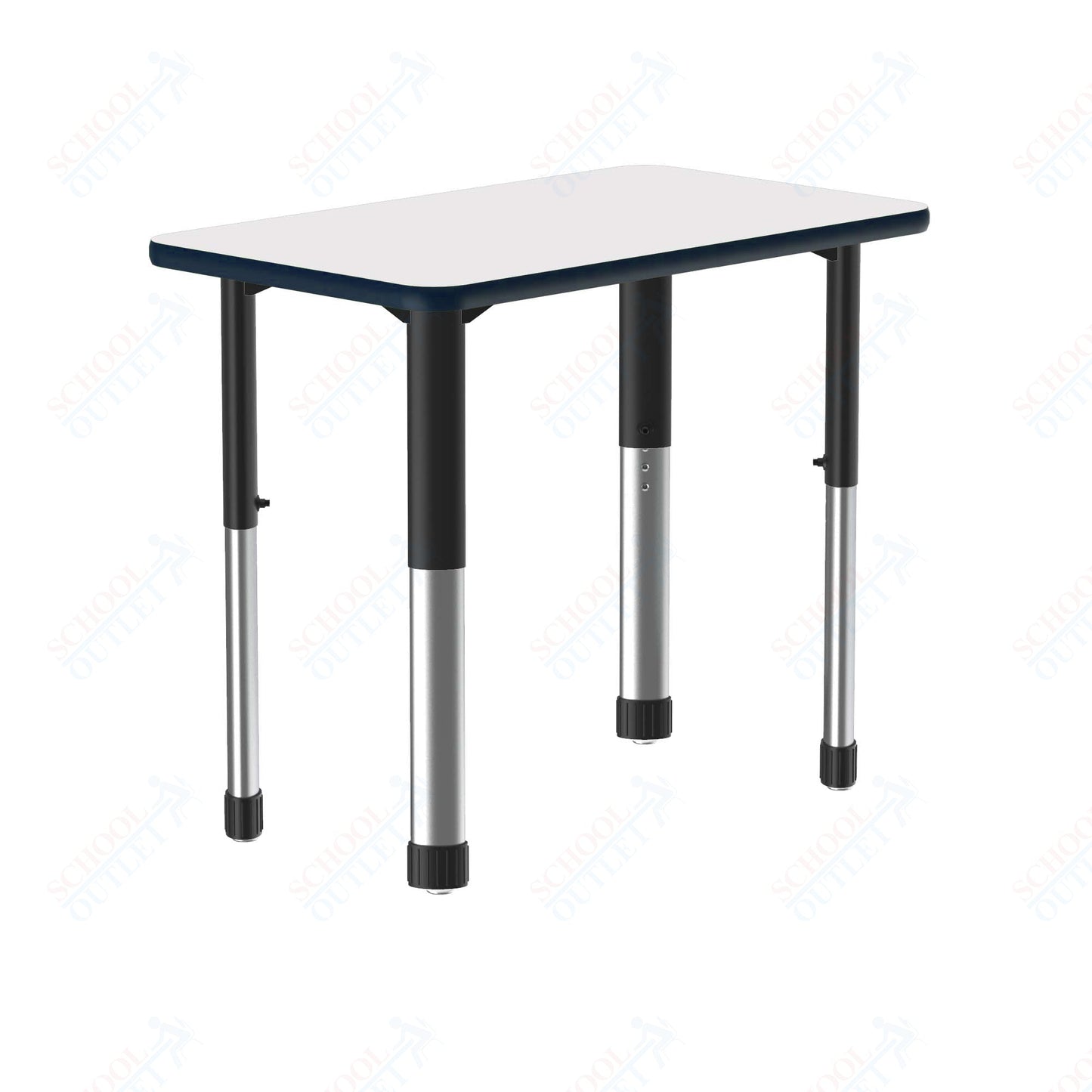 Correll Rectangular Markerboard - Dry Erase High Pressure Collaborative Desk 34"W x 20"L x 25 - 35"H Adjustable Height (COR - AD3420DE - REC - XX) - SchoolOutlet