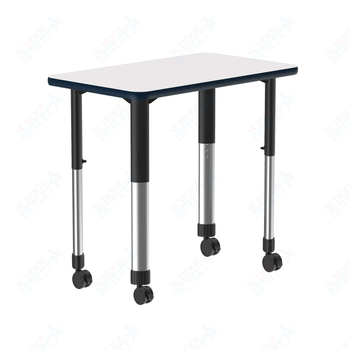 Correll Rectangular Markerboard - Dry Erase High Pressure Collaborative Desk 34"W x 20"L x 25 - 35"H Adjustable Height (COR - AD3420DE - REC - XX) - SchoolOutlet