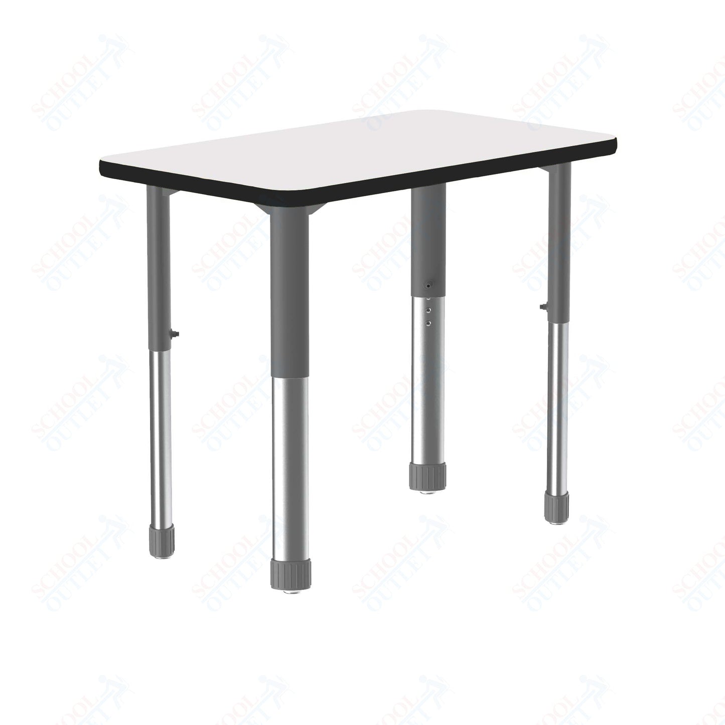 Correll Rectangular Markerboard - Dry Erase High Pressure Collaborative Desk 34"W x 20"L x 25 - 35"H Adjustable Height (COR - AD3420DE - REC - XX) - SchoolOutlet