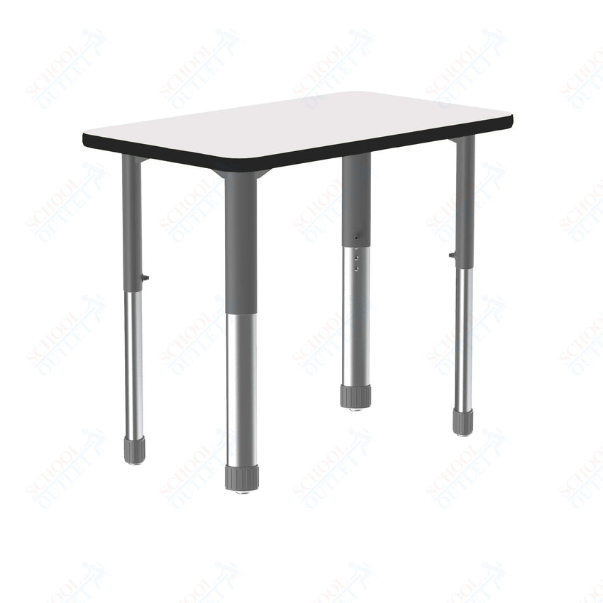Correll Rectangular Markerboard - Dry Erase High Pressure Collaborative Desk 34"W x 20"L x 25 - 35"H Adjustable Height (COR - AD3420DE - REC - XX) - SchoolOutlet