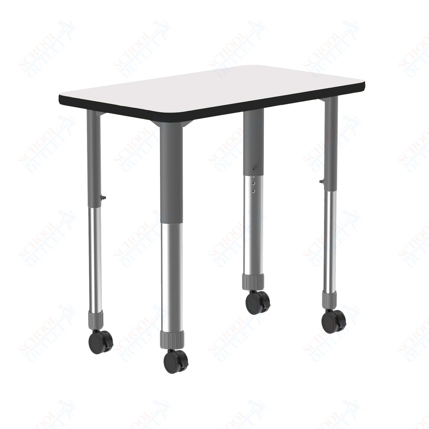 Correll Rectangular Markerboard - Dry Erase High Pressure Collaborative Desk 34"W x 20"L x 25 - 35"H Adjustable Height (COR - AD3420DE - REC - XX) - SchoolOutlet