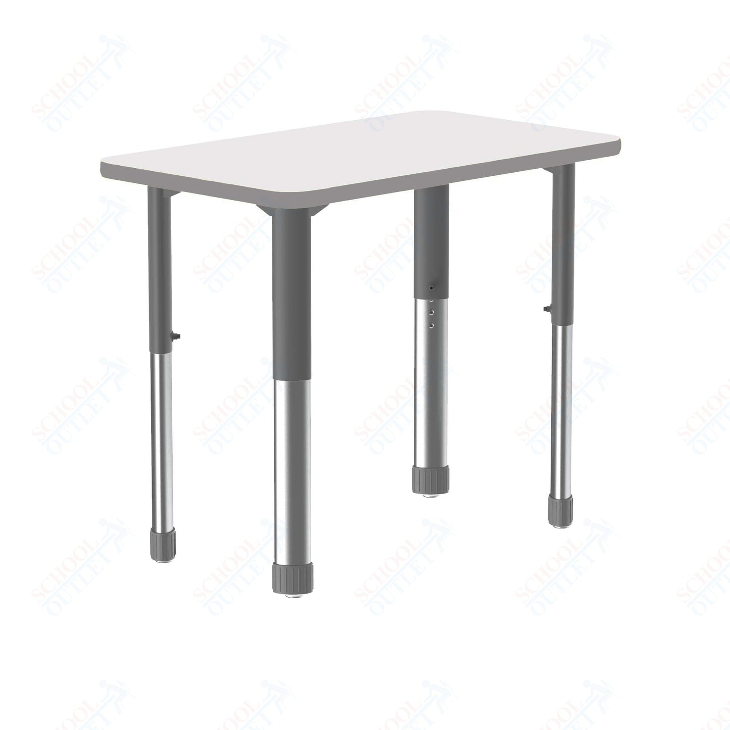 Correll Rectangular Markerboard - Dry Erase High Pressure Collaborative Desk 34"W x 20"L x 25 - 35"H Adjustable Height (COR - AD3420DE - REC - XX) - SchoolOutlet