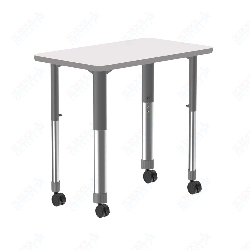 Correll Rectangular Markerboard - Dry Erase High Pressure Collaborative Desk 34"W x 20"L x 25 - 35"H Adjustable Height (COR - AD3420DE - REC - XX) - SchoolOutlet