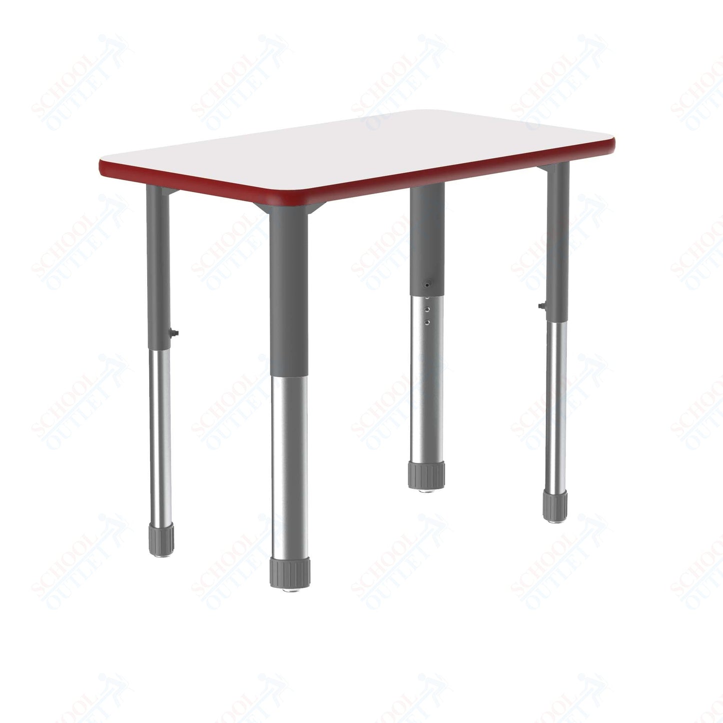 Correll Rectangular Markerboard - Dry Erase High Pressure Collaborative Desk 34"W x 20"L x 25 - 35"H Adjustable Height (COR - AD3420DE - REC - XX) - SchoolOutlet