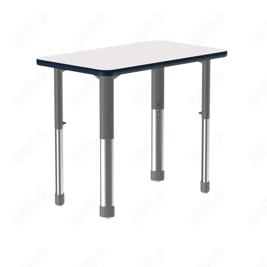 Correll Rectangular Markerboard - Dry Erase High Pressure Collaborative Desk 34"W x 20"L x 25 - 35"H Adjustable Height (COR - AD3420DE - REC - XX) - SchoolOutlet