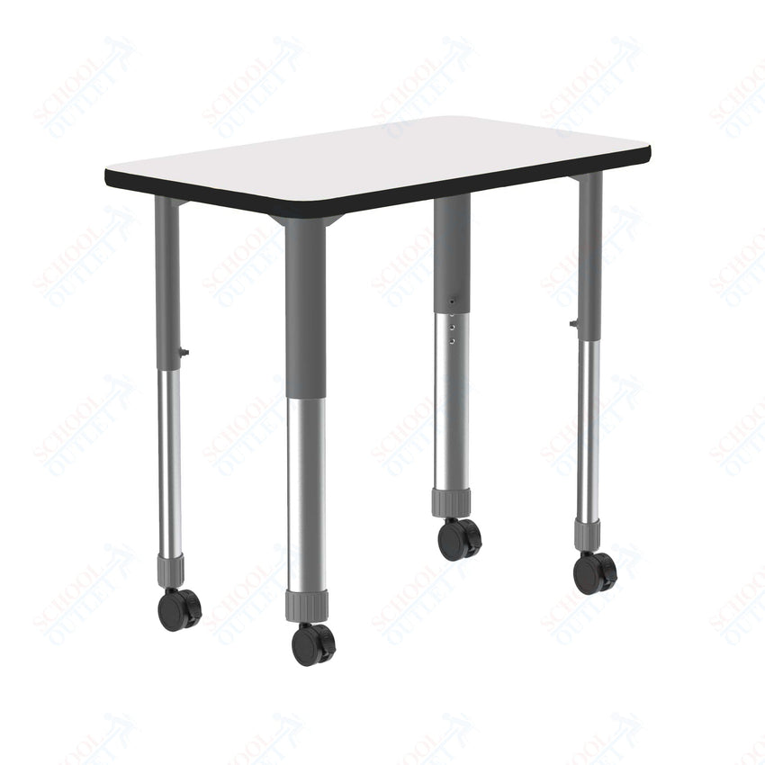 Correll Rectangular Markerboard - Dry Erase High Pressure Collaborative Desk 34"W x 20"L x 25 - 35"H Adjustable Height (COR - AD3420DE - REC - XX) - SchoolOutlet