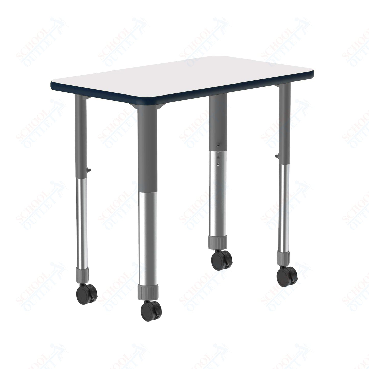 Correll Rectangular Markerboard - Dry Erase High Pressure Collaborative Desk 34"W x 20"L x 25 - 35"H Adjustable Height (COR - AD3420DE - REC - XX) - SchoolOutlet