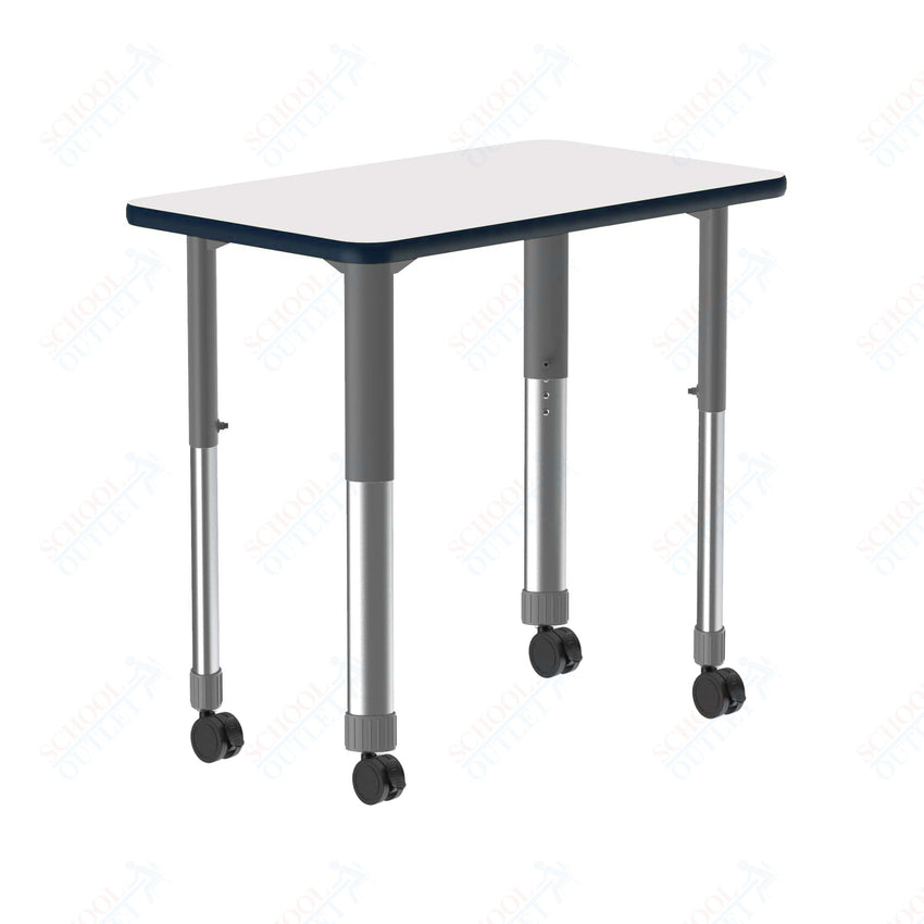 Correll Rectangular Markerboard - Dry Erase High Pressure Collaborative Desk 34"W x 20"L x 25 - 35"H Adjustable Height (COR - AD3420DE - REC - XX) - SchoolOutlet
