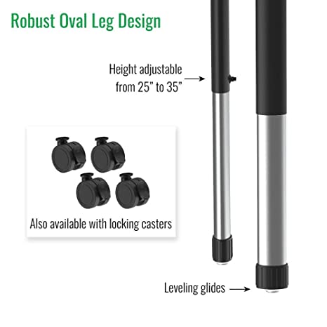 Correll Rectangular Markerboard - Dry Erase High Pressure Collaborative Desk 34"W x 20"L x 25 - 35"H Adjustable Height (COR - AD3420DE - REC - XX) - SchoolOutlet