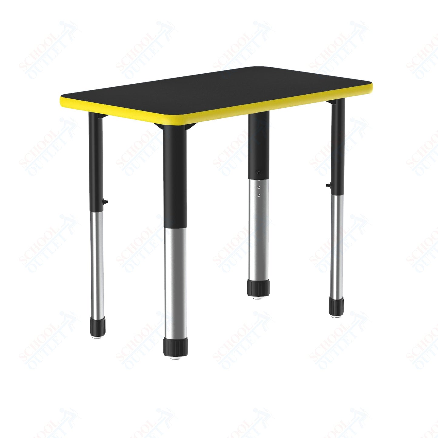 Correll Rectangular Commercial Laminate Top Collaborative Desk 34"W x 20"L x 25 - 35"H Adjustable Height (COR - AD3420TF - REC - XX) - SchoolOutlet