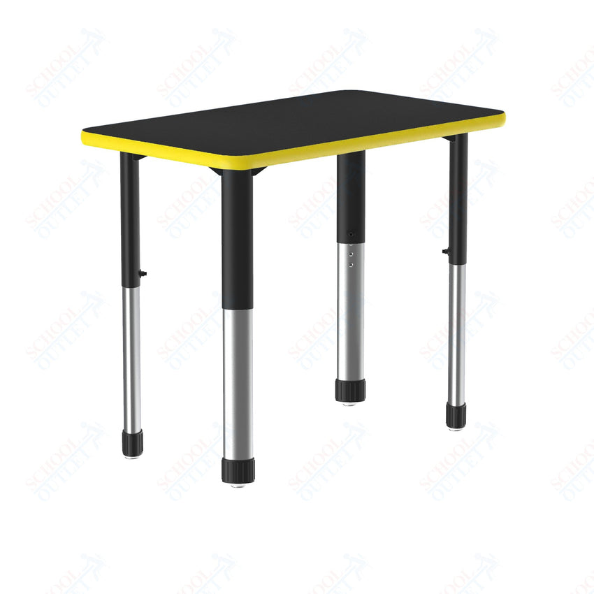 Correll Rectangular Commercial Laminate Top Collaborative Desk 34"W x 20"L x 25 - 35"H Adjustable Height (COR - AD3420TF - REC - XX) - SchoolOutlet