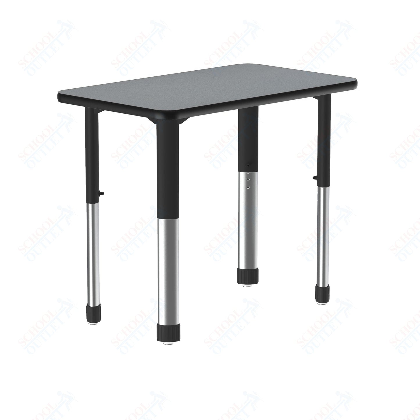 Correll Rectangular Commercial Laminate Top Collaborative Desk 34"W x 20"L x 25 - 35"H Adjustable Height (COR - AD3420TF - REC - XX) - SchoolOutlet